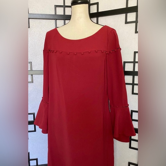 NWT Laundry By SHELLI  SEGAL  Red Sheath Dress Sz‎ 10 - Picture 7 of 12